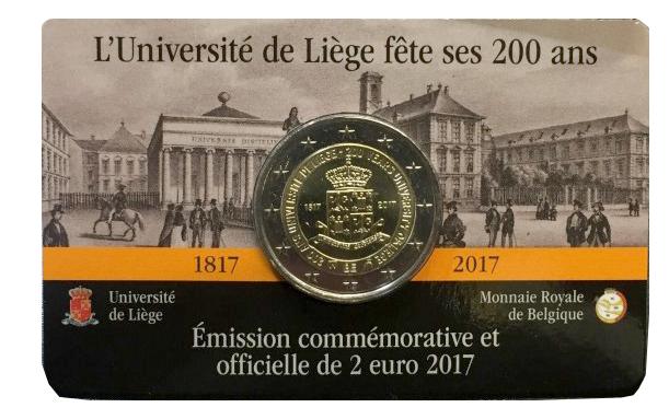 2 euros conmemorativa 200 Años de la Universidad de Lieja Año 2017